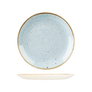 stonecast duck egg blue round coupe plate
