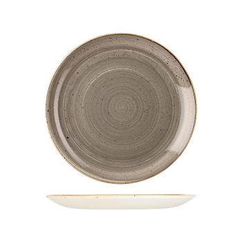 stonecaste peppercorn grey coupe plate made in england