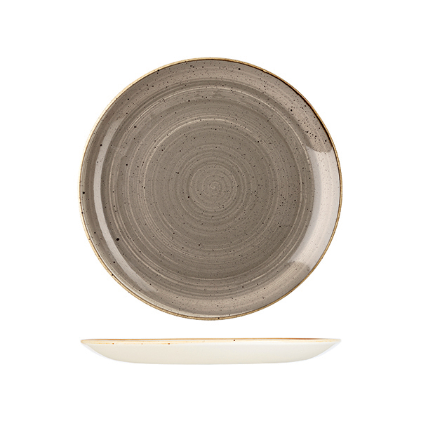 9975126-p stonecast round coupe plate peppercorn