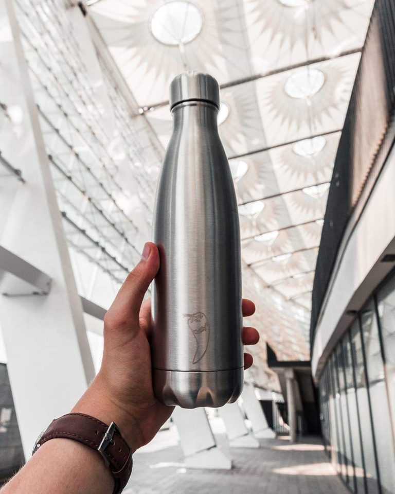 Chilly’s Stainless Steel Double Wall Bottle 500ml Silver Lifestyle