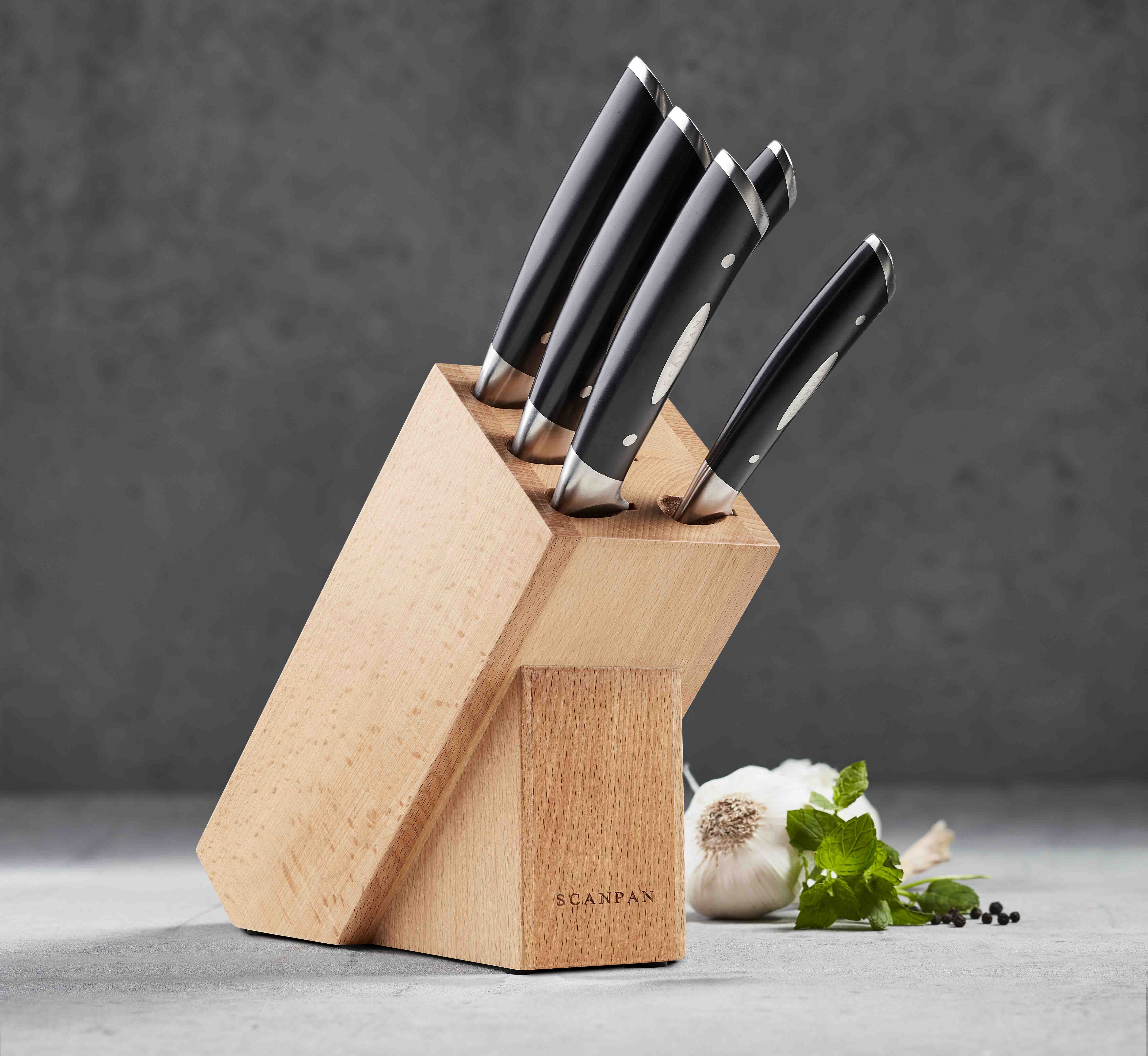 Scanpan Classic 6 Piece Knife Block Set Chef's Complements