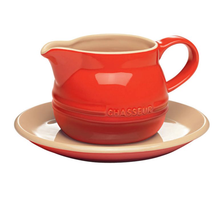 Chasseur La Cuisson Red Gravy Boat with Saucer sh/19330