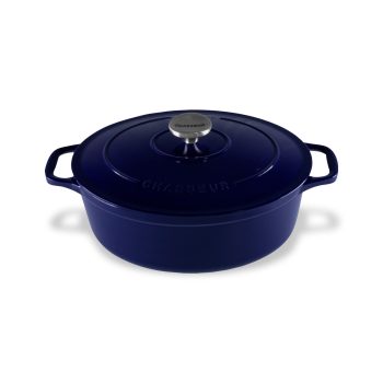Chasseur Cast Iron French Oven Oval 27cm (6 Colours) - French Blue