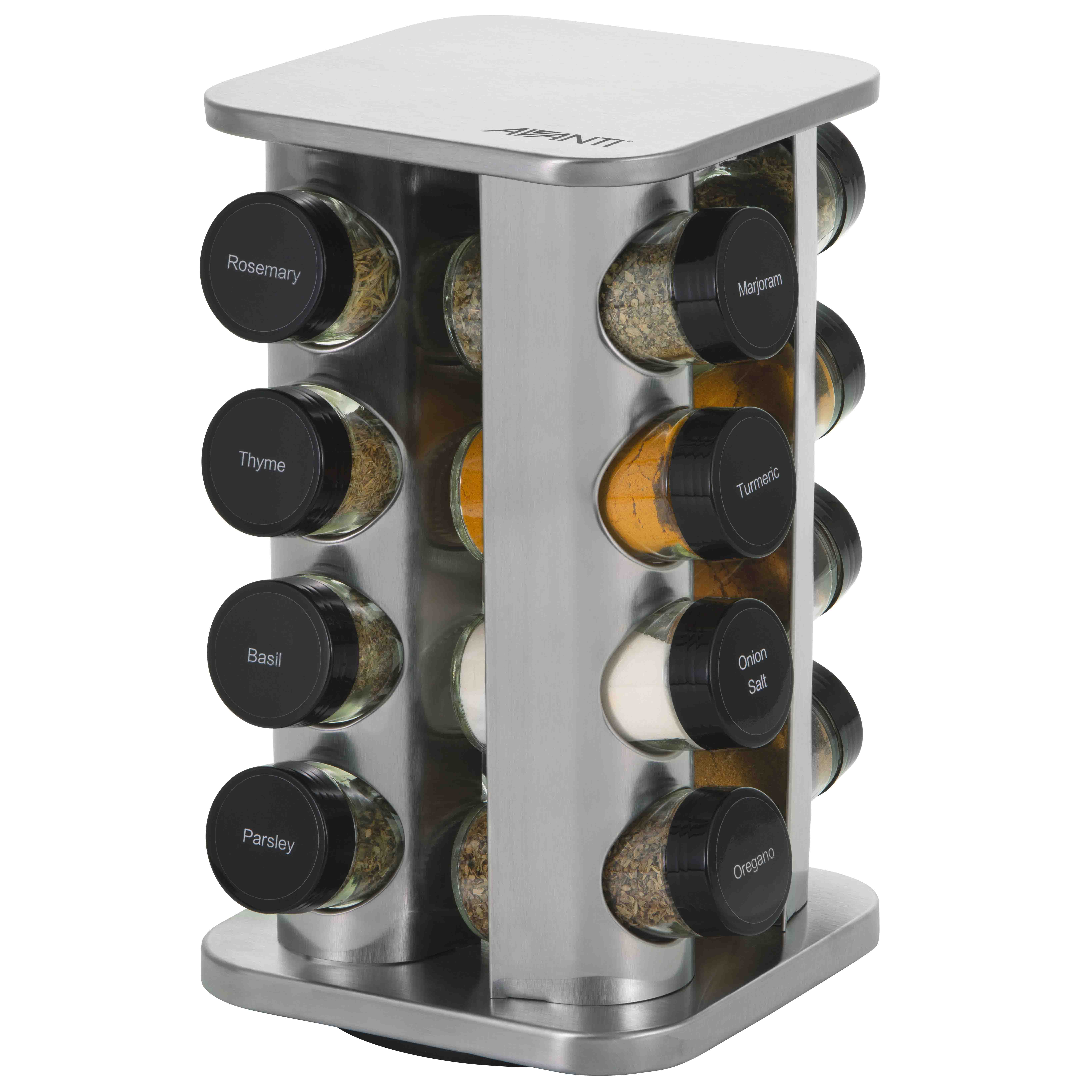Avanti Revolving Spice Rack Set 16 Jars Chef's Complements