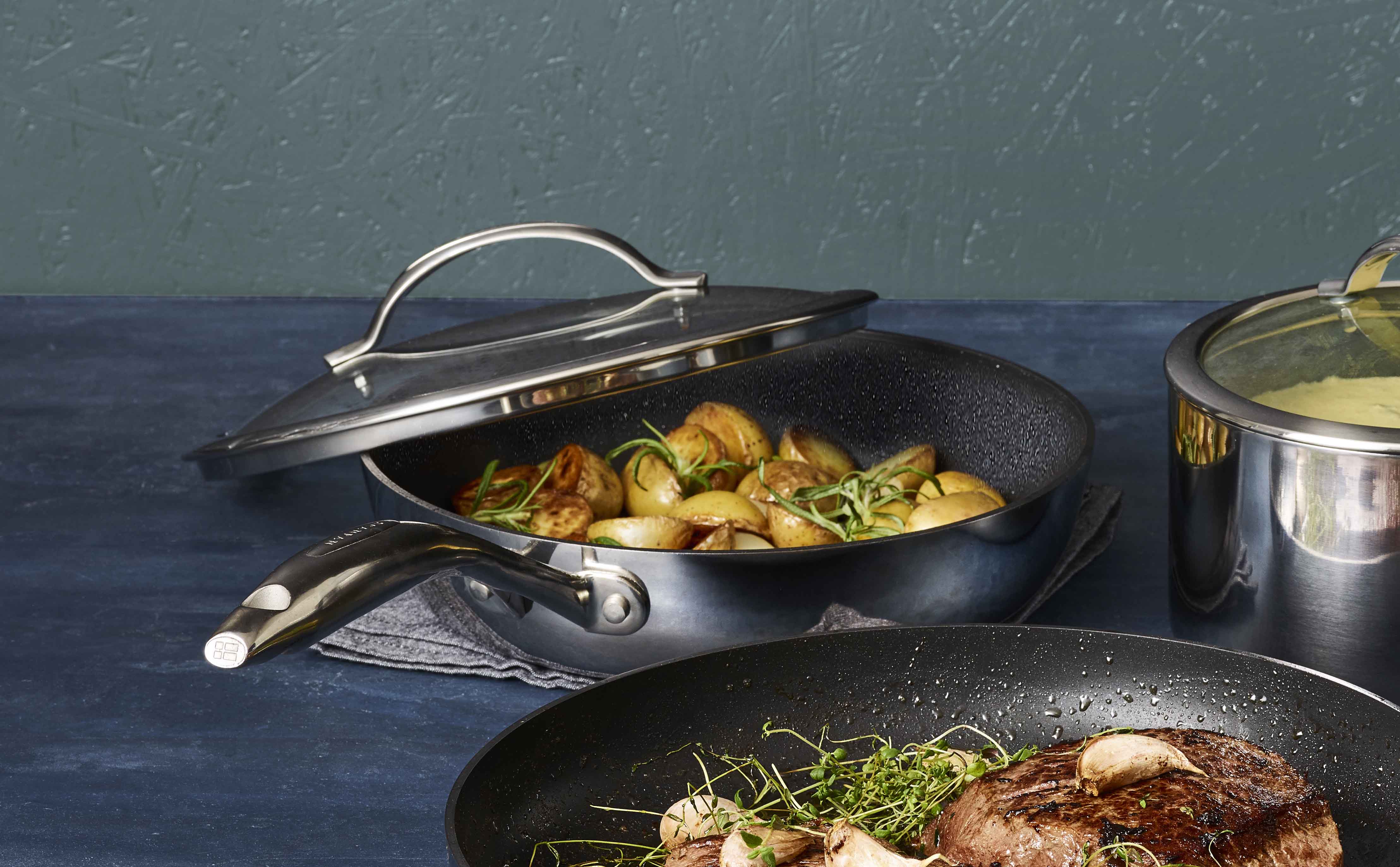 Scanpan HaptIQ Deep Sauté Pan with Glass Lid 26cm Chef's Complements