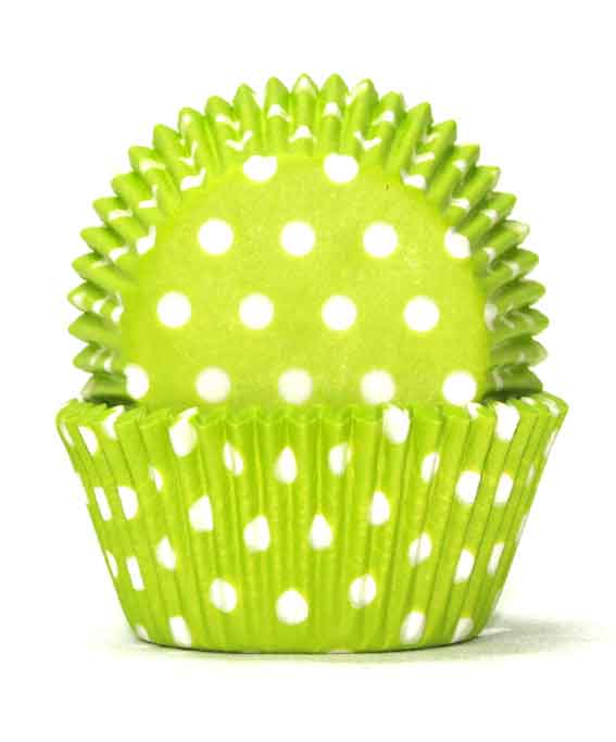 BXP700R 908767 LIME POLKA DOTS BAKING CUPS