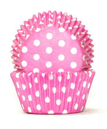 PASTEL PINK POLKA DOT BAKING CUPS