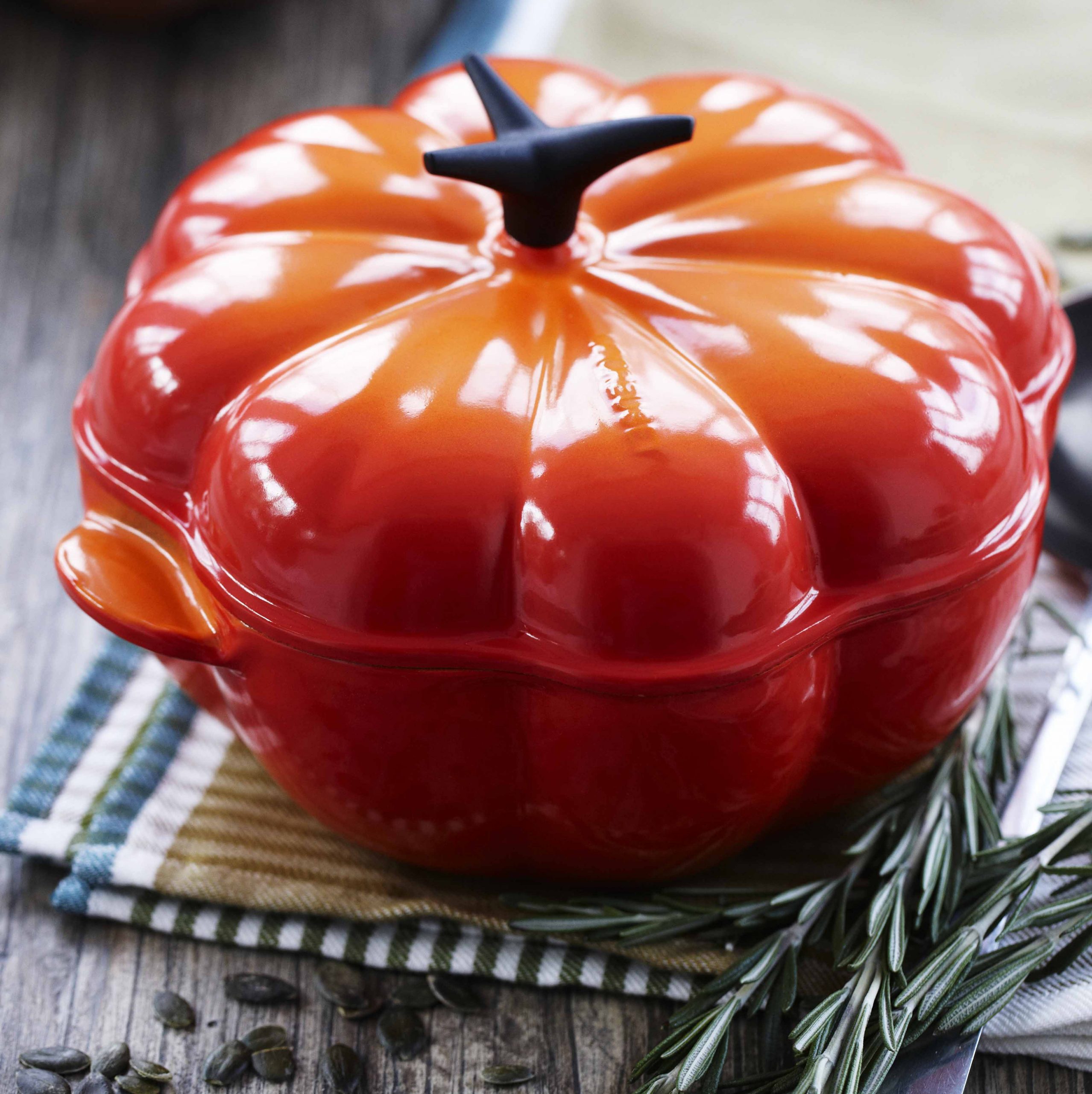 Le Creuset Cast Iron Casserole Pumpkin Shaped 22cm Chef's Complements