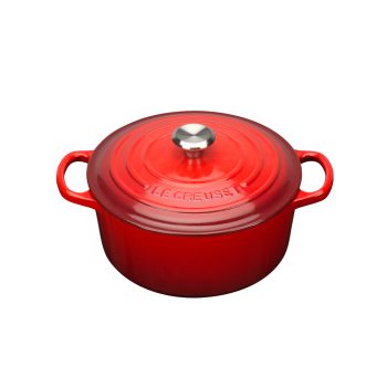 Le Creuset Signature Cast Iron Casserole Round 22cm (11 Colours) - Cerise