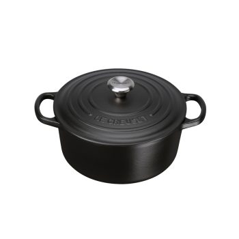 Le Creuset Signature Cast Iron Casserole Round 22cm (11 Colours) - Satin Black