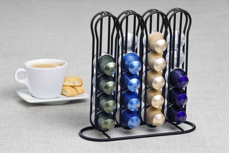 black coffe capsule holder