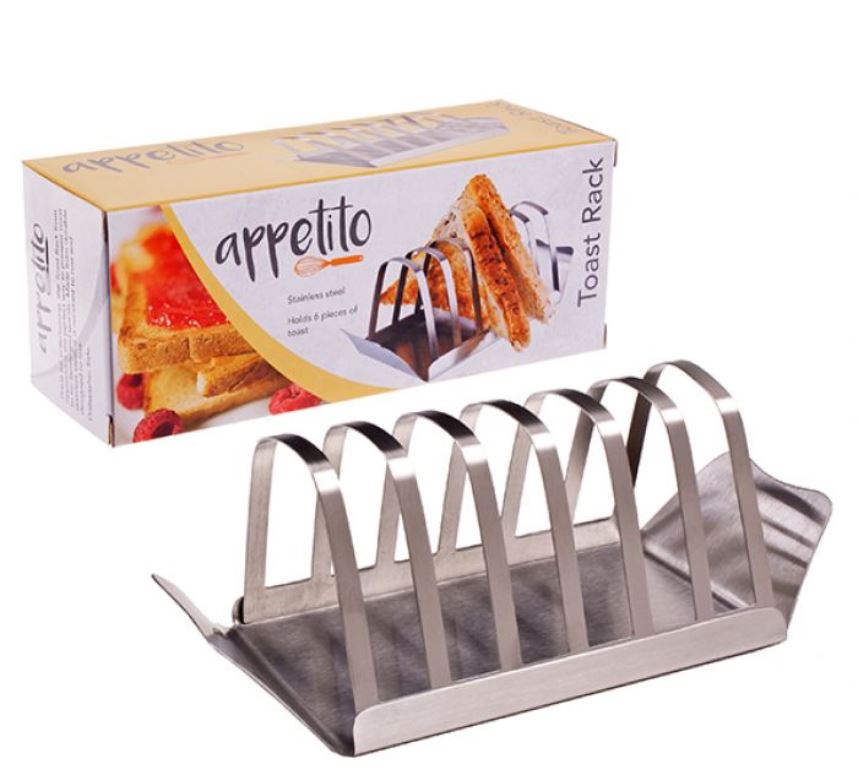 Appetito Stainless Steel Toast Rack with Tray Chef's Complements