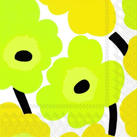 C552670 IHR Cocktail Napkin Marimekko Unikko Yellow