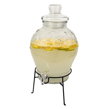 Serroni Saluti Glass Drink Dispenser with Stand 10L