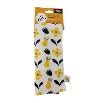 nil Organic Reusable Bread Bag Short Yellow Kowhai