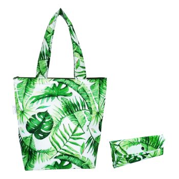 Sachi Insulated Folding Market Tote Jungle Leaf
