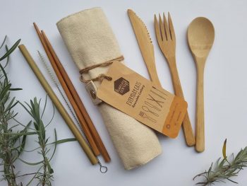 Honeywrap Everyday Eats Reusable Cutlery Set Cream