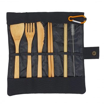 nil Travel Bamboo Cutlery Set Black