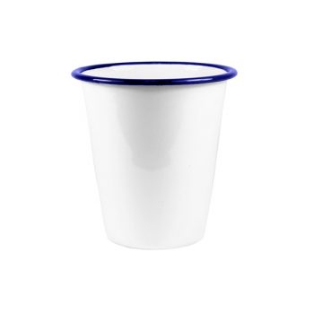 Falcon Enamelware Tumbler 350ml White with Blue Rim