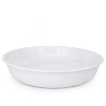 Dishy Enamelware Serving Bowl 30cm White