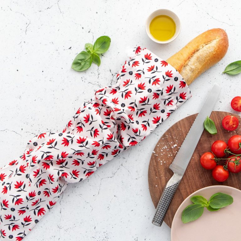 nil Organic Reusable Bread Bag Long Red Pohutukawa Chef s Complements