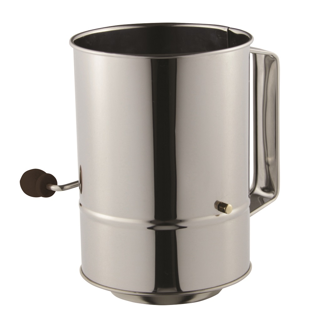 Avanti Stainless Steel Flour Sifter with Crank Handle (2 Sizes) Chef's Complements