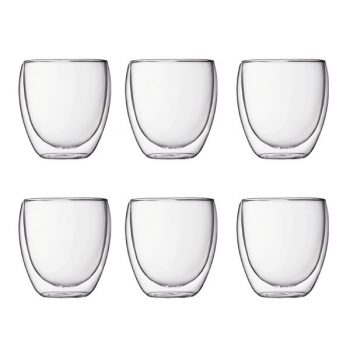 Bodum Pavina Double Wall Glass 250ml Set of 6