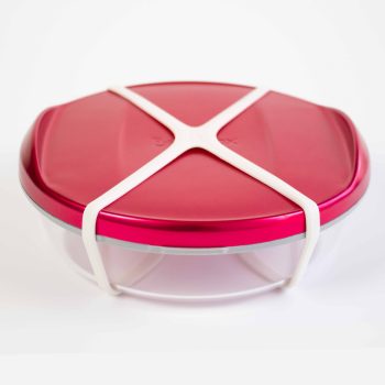 BeetBox Glass Lunch Bowl X Collection Red
