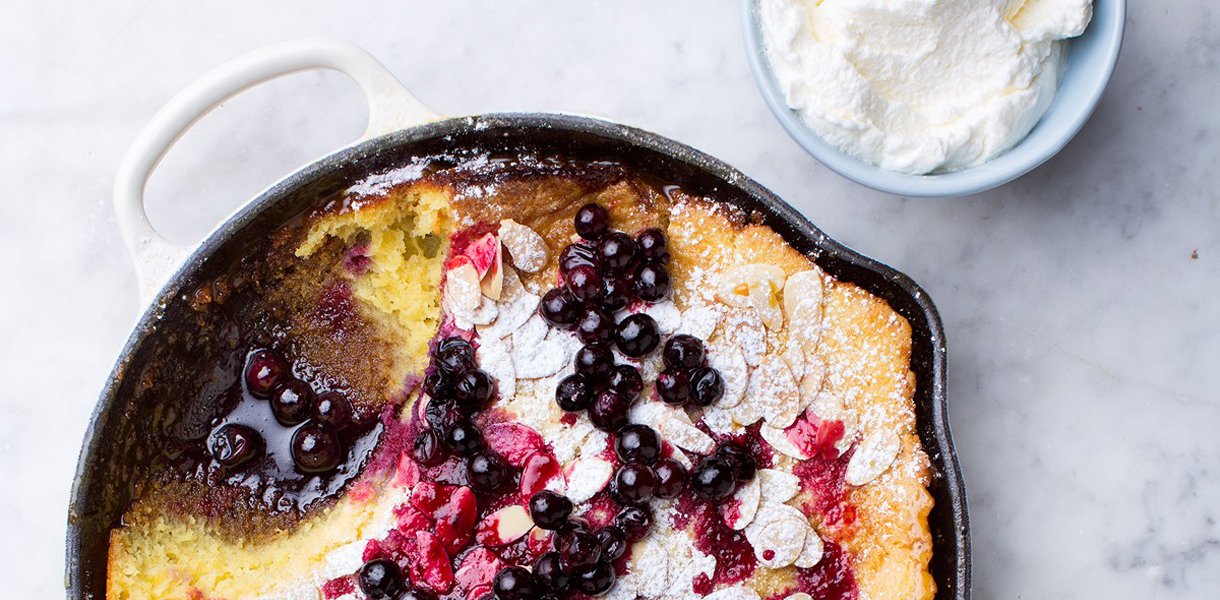 Lemon Buttermilk Baked Pudding with Blueberries - Chef's Complements