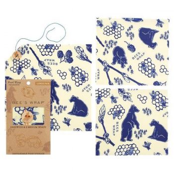 Bee's Wrap Bees + Bears Lunch Pack Set of 3