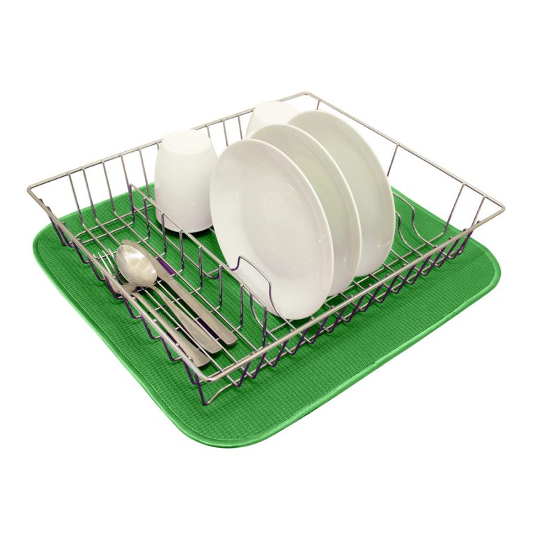 white magic dish drying rack forest green