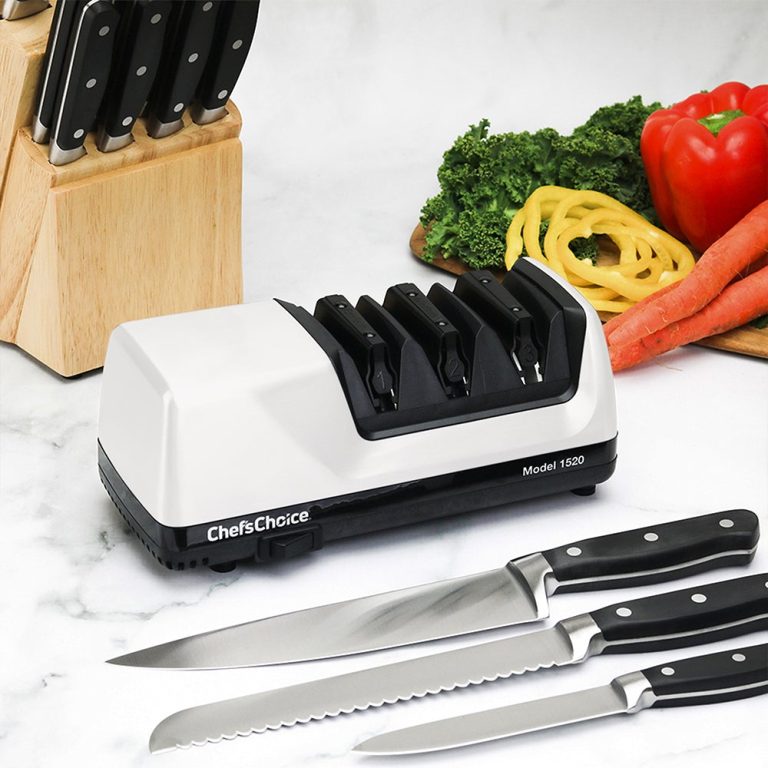 Chef'sChoice Hone Electric Knife Sharpener for 15 and 20-Degree Knives 100% Diamond Abrasive Stropping Precision Guides for Straight and Serrated