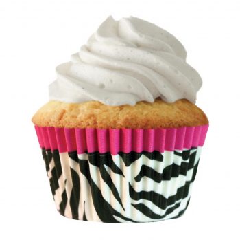 CupcakeCreations Standard Pink Zebra Baking Cases Pack of 32