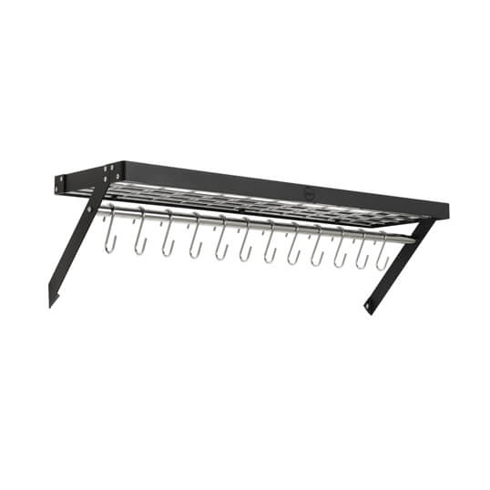 Black Hahn Black Steel Xl Wall Rack Racks & Holders Pot & Pan Racks