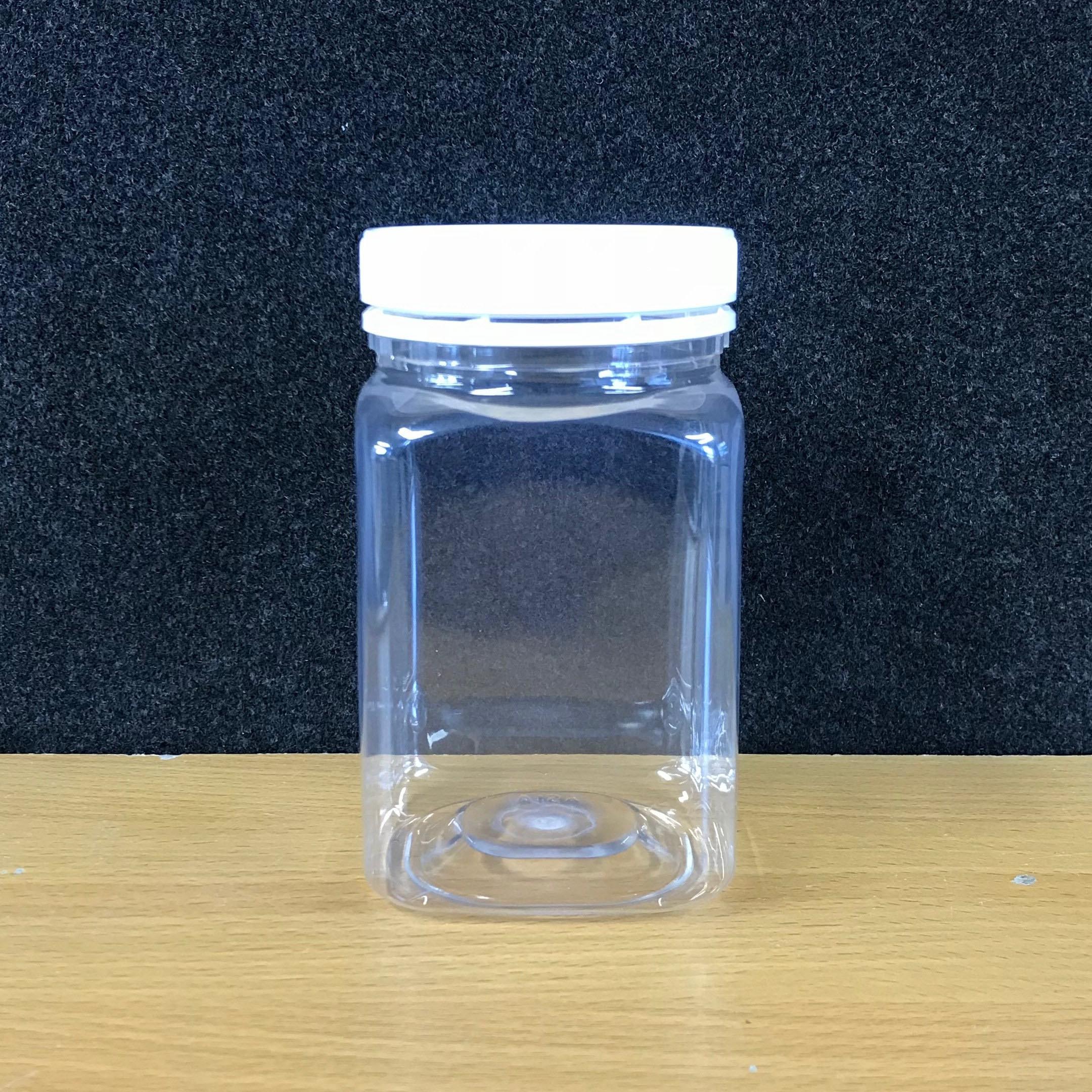 Clear Plastic Jar Square (3 Sizes) Chef's Complements