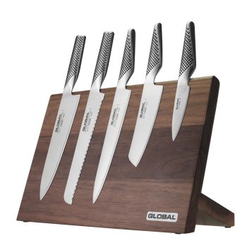 Global Takumi Walnut Knife Block 6 Piece