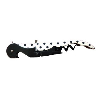 Vinus Pulltap Corkscrew White/Black Polka Dots