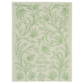 Blue Q Novelty Tea Towel 'The Food Has Weed In It'