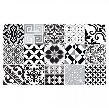 Beija Flor Eclectic Black & White Vinyl Mat (6 Sizes) - Medium Rug 60x97 cm