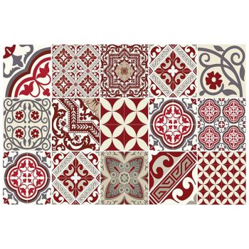 Beija Flor Eclectic Red Vinyl Placemat 33x50cm