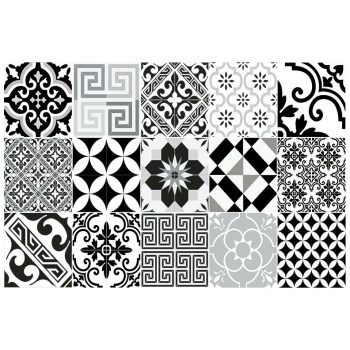 Beija Flor Eclectic Black & White Vinyl Placemat 33x50cm