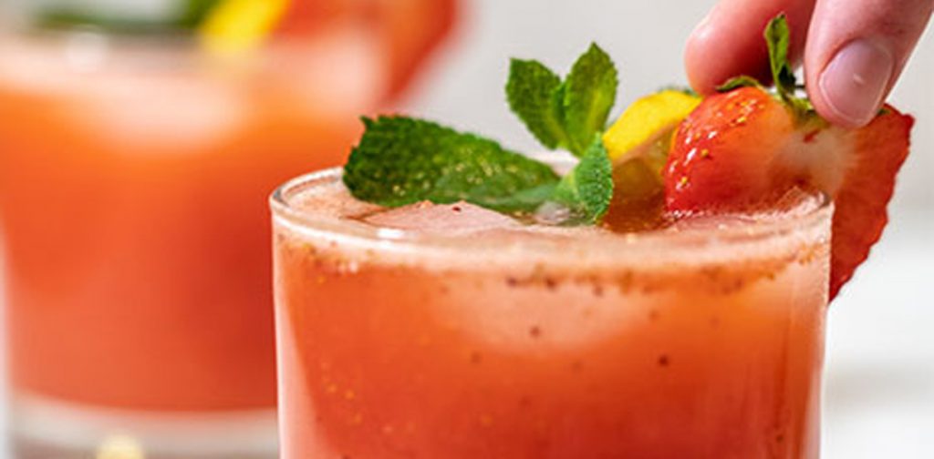 Strawberry Coconut Water Kefir Mocktail