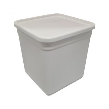 Coloured Square Pail with Lid 4L (5 Colours) - White