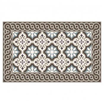 Beija Flor Mediterranean Vinyl Kitchen Floor Mats & Runners - Storm, Medium Mat