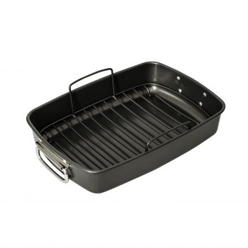 Bakemaster Non-Stick Roasting Pan Large With Rack 40x28x7.5cm