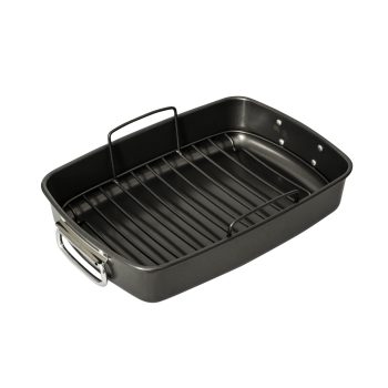 Bakemaster Non-Stick Roasting Pan Large With Rack 40cm