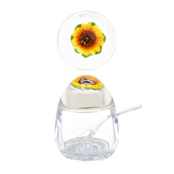 Acrylic Jam Pot Honey Bee & Sunflower