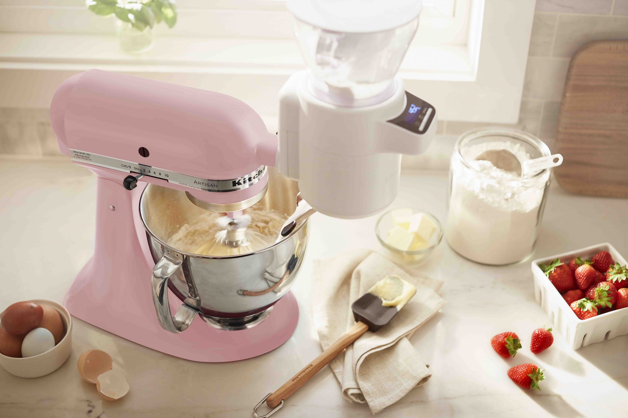 KitchenAid Artisan KSM160 Stand Mixer Matte Luxe Dried Rose Chef's Complements