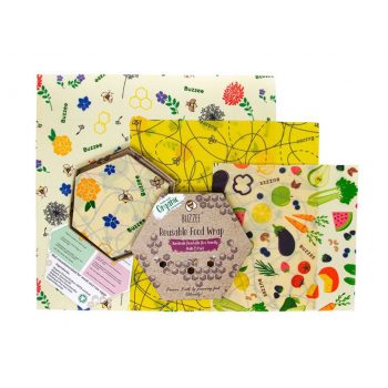 Buzzee Organic Beeswax Wraps Pack of 3 Assorted