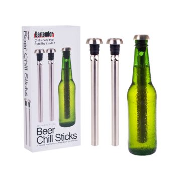 Bartender Stainless Steel Beer Chill Sticks Set of 2